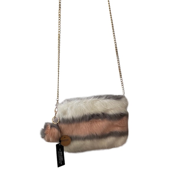 Heimish Atlantic Fashion Faux Fur Purse with Goldtone chain strap New wi… - Picture 4 of 6